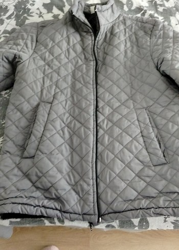 Gri Erkek Kapitone Fermuarlı Mont - Görsel 7