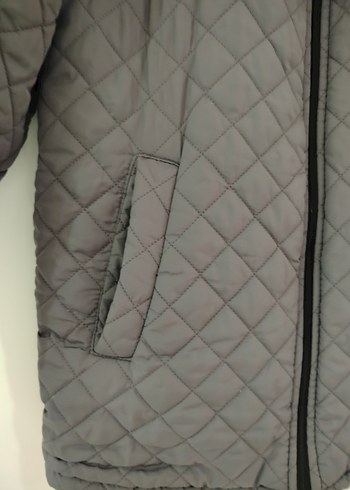 Gri Erkek Kapitone Fermuarlı Mont - Görsel 10