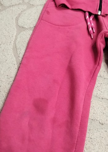 7 Yaş Beden pembe Renk Kız Çocuk Kapüşonlu Fermuarlı Pembe Eşofman Takımı