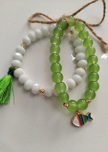 Yeşil Boncuklu Bohem Kadın Bileklik Seti - Görsel 5