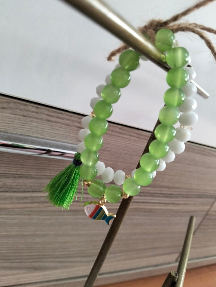Yeşil Boncuklu Bohem Kadın Bileklik Seti - Görsel 4