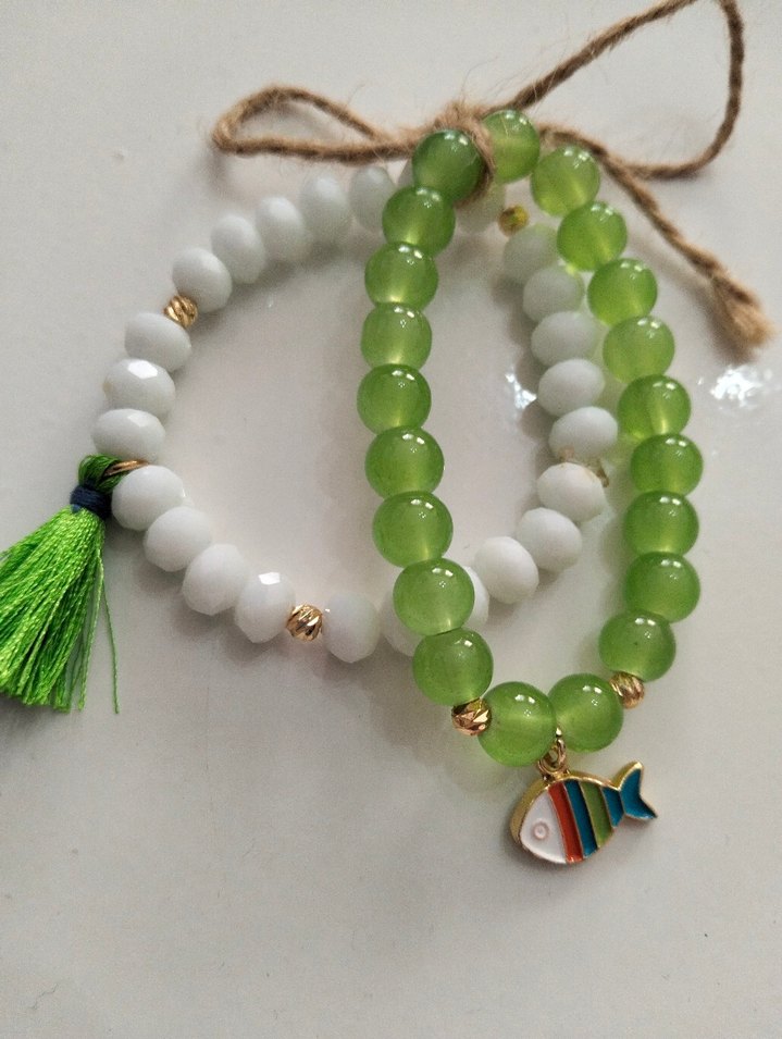 Yeşil Boncuklu Bohem Kadın Bileklik Seti - Görsel 5