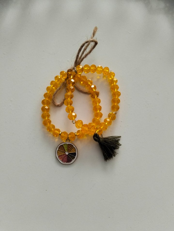 Sarı Boncuklu Bohem Bileklik Seti - Görsel 3