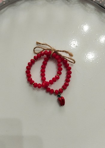 Kırmızı Boncuklu Bohem Kadın Bileklik - Görsel 3