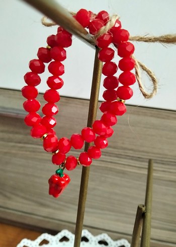 Kırmızı Boncuklu Bohem Kadın Bileklik - Görsel 4