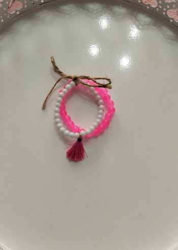 Pembe Boncuklu Bohem Kadın Bileklik - Görsel 3