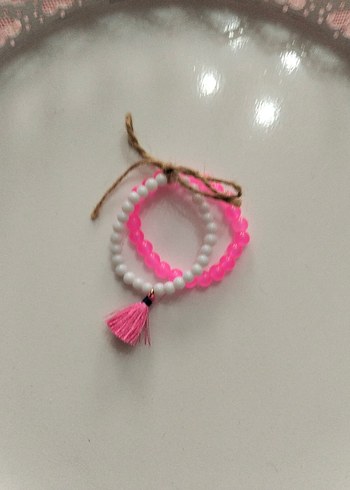 Pembe Boncuklu Bohem Kadın Bileklik - Görsel 6