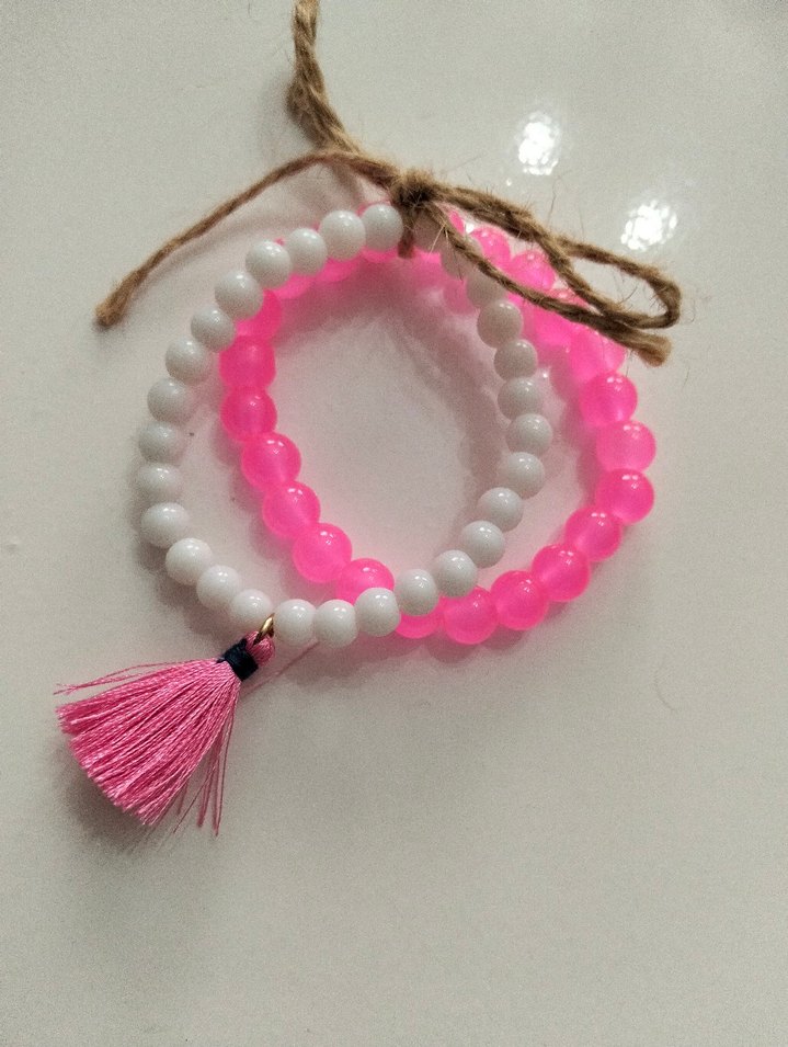 Pembe Boncuklu Bohem Kadın Bileklik - Görsel 4