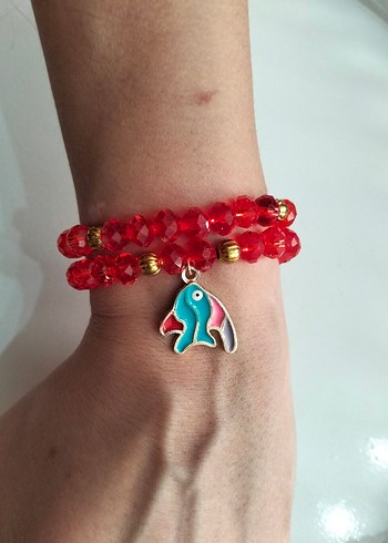 Kırmızı Boncuklu Bohem Bileklik - Görsel 6