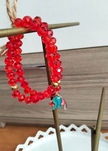 Kırmızı Boncuklu Bohem Bileklik - Görsel 4