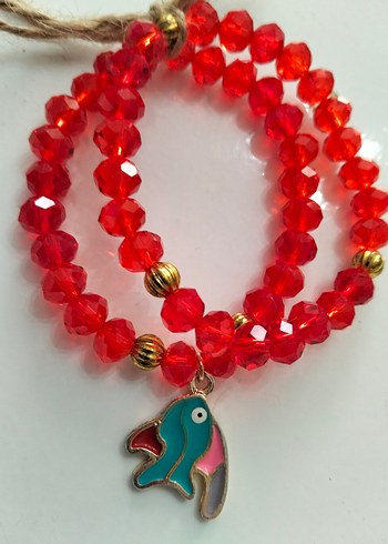 Kırmızı Boncuklu Bohem Bileklik - Görsel 5