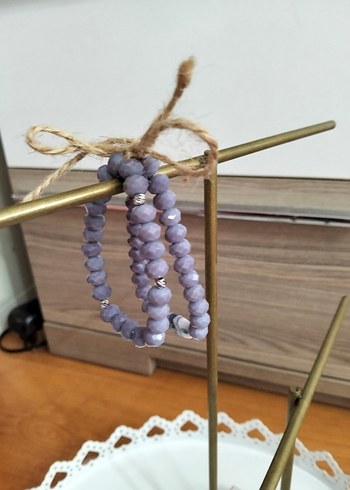 Lila Boncuklu Bohem Kadın Bileklik - Görsel 4