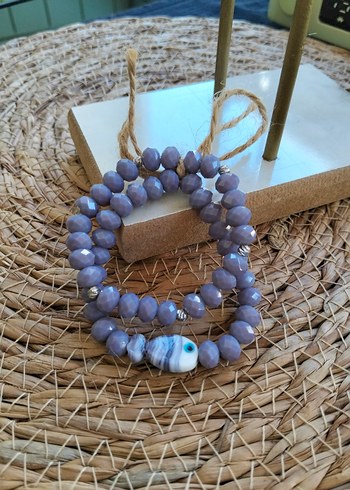 Lila Boncuklu Bohem Kadın Bileklik - Görsel 2