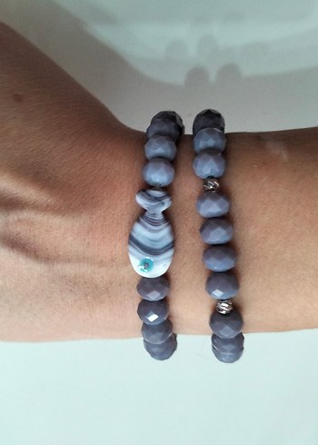 Lila Boncuklu Bohem Kadın Bileklik - Görsel 6