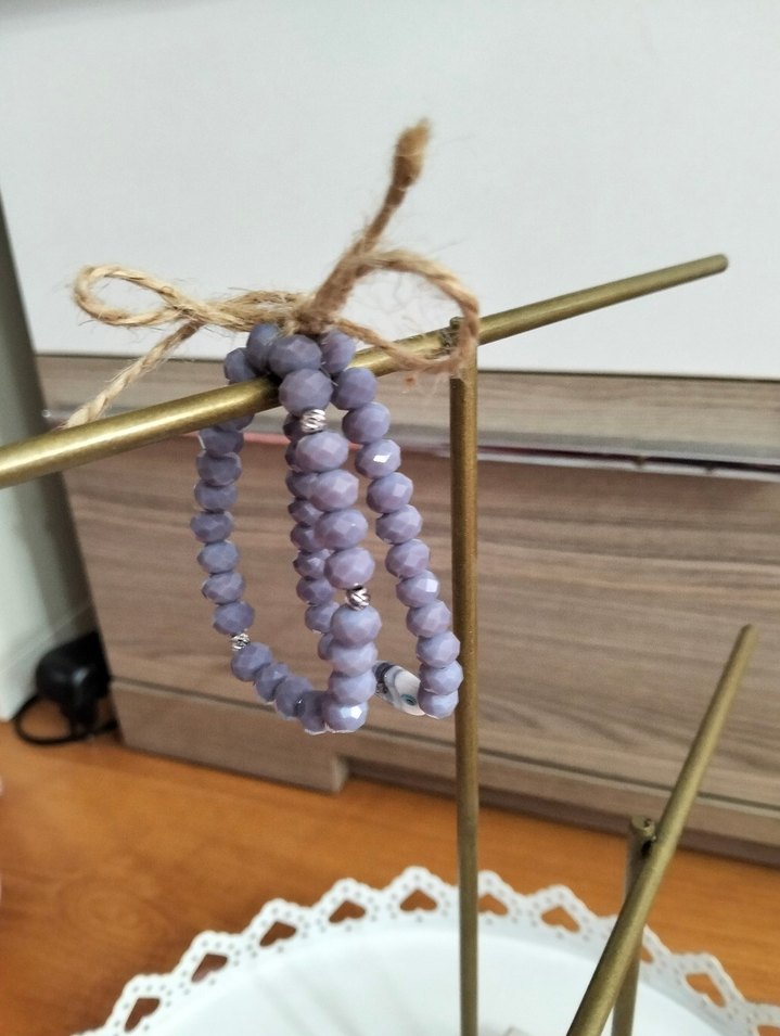 Lila Boncuklu Bohem Kadın Bileklik - Görsel 4