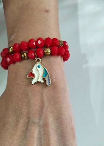 Kırmızı Boncuklu Bohem Kadın Bileklik - Görsel 6
