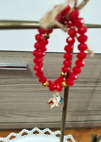 Kırmızı Boncuklu Bohem Kadın Bileklik - Görsel 5