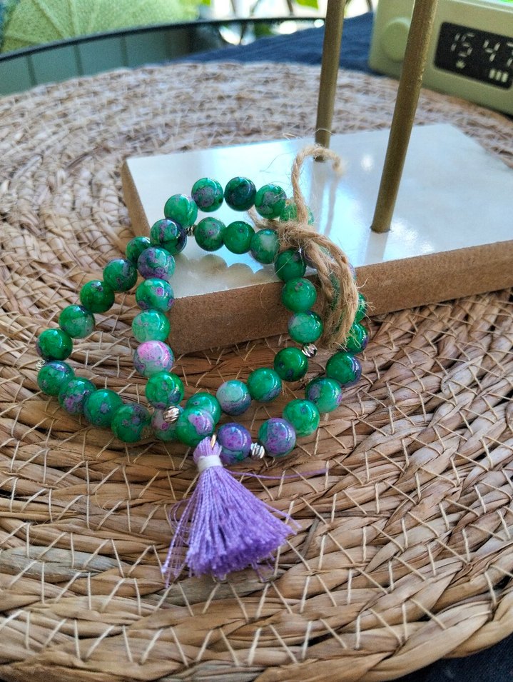 Yeşil Boncuklu Bohem Bileklik - Görsel 2