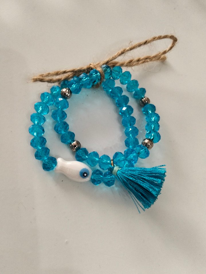 Turkuaz Boncuklu Bohem Kadın Bileklik - Görsel 4