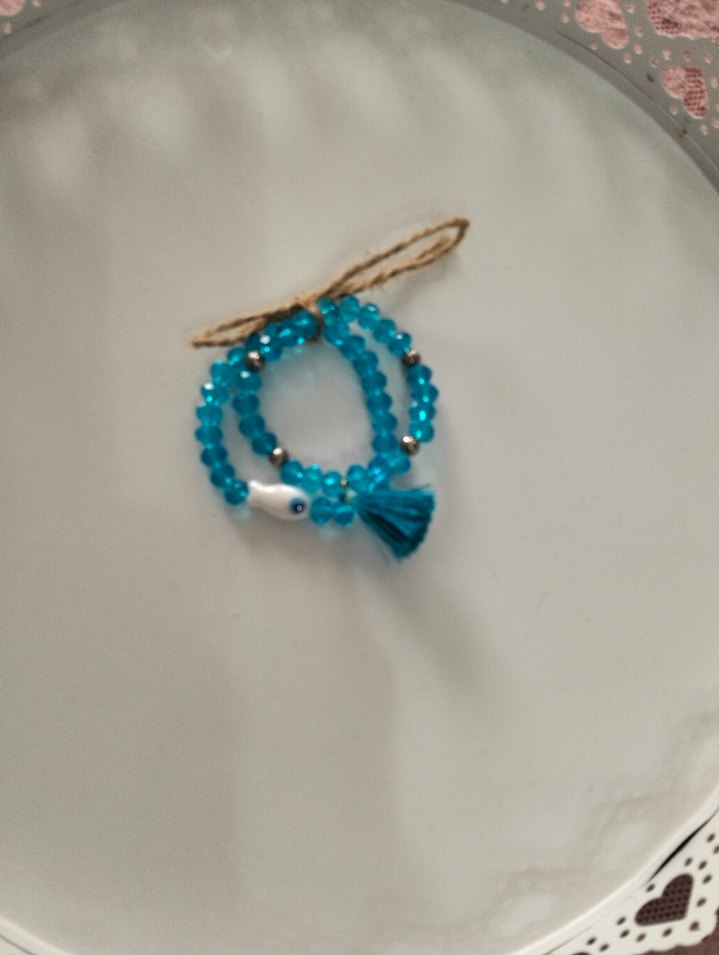 Turkuaz Boncuklu Bohem Kadın Bileklik - Görsel 3