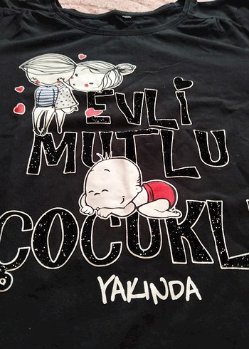 LC Waikiki Baskılı Siyah Pamuklu Hamile Bluzu, Uzun Kollu