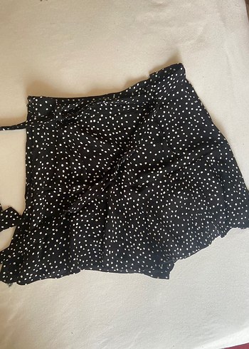 zara Puantiyeli şortlu Etek