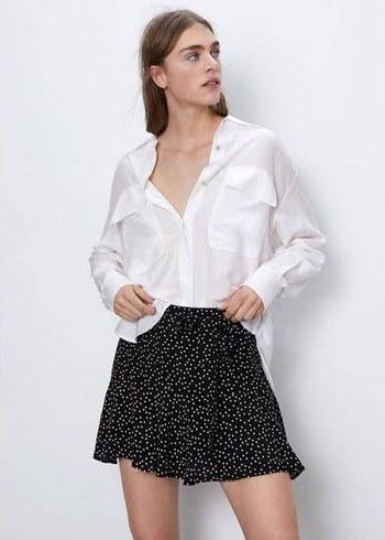 Zara zara Puantiyeli şortlu Etek