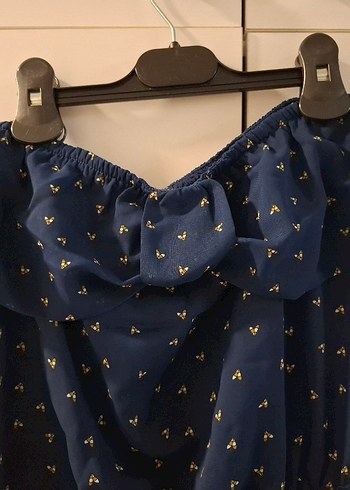 Lacivert Bel Detaylı Bohem Midi Elbise - Görsel 3