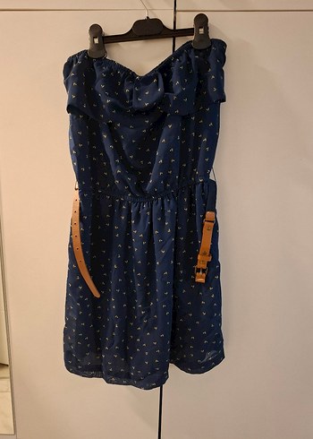 Lacivert Bel Detaylı Bohem Midi Elbise - Görsel 5