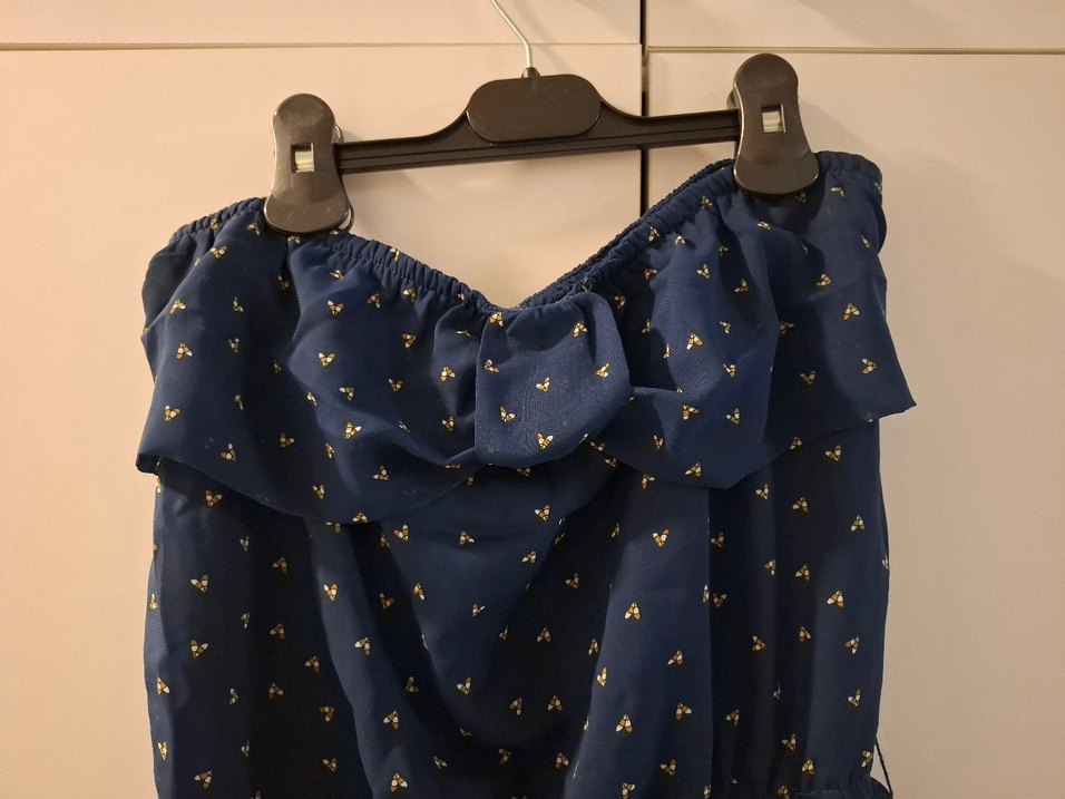 Lacivert Bel Detaylı Bohem Midi Elbise - Görsel 3