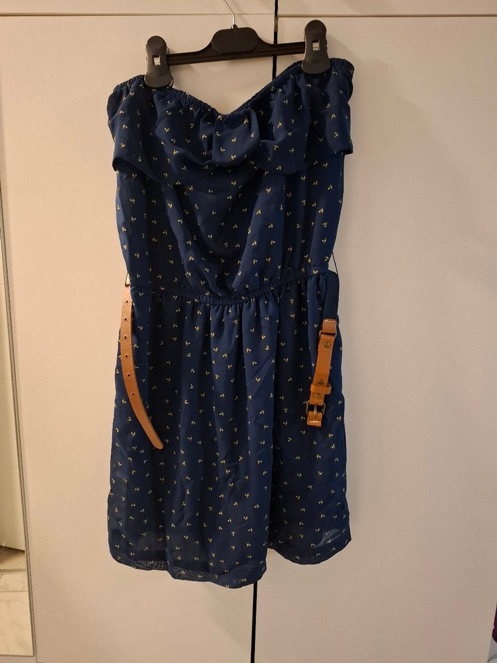 Lacivert Bel Detaylı Bohem Midi Elbise - Görsel 5