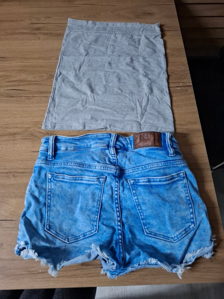 Gri Kadın Mini Denim Şort - Görsel 4