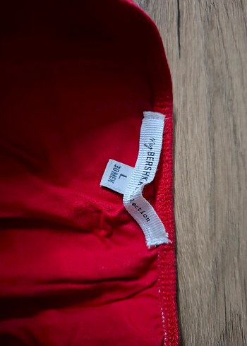 Kırmızı Drapeli askısız body - Görsel 3