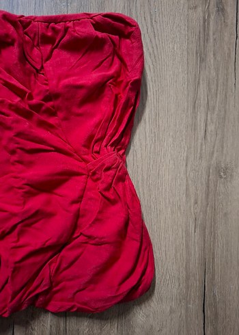 Kırmızı Drapeli askısız body - Görsel 4