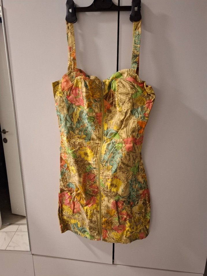 Pastel Renkli Desenli mini elbise - Görsel 3