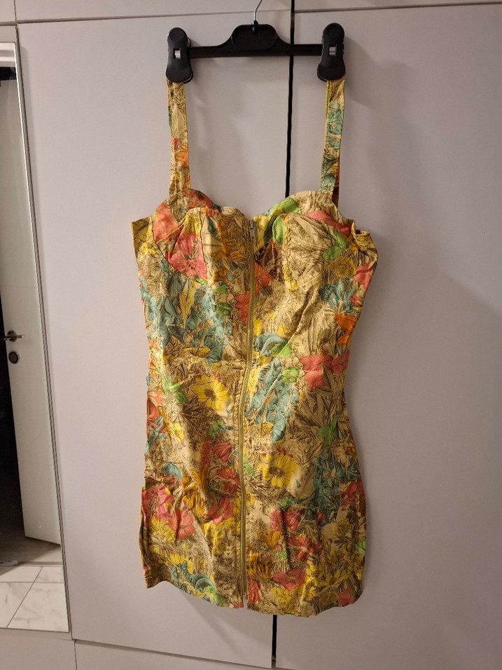 Pastel Renkli Desenli mini elbise - Görsel 4