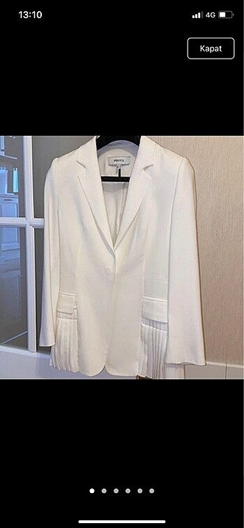 İpekyol pile detay beyaz blazer ceket