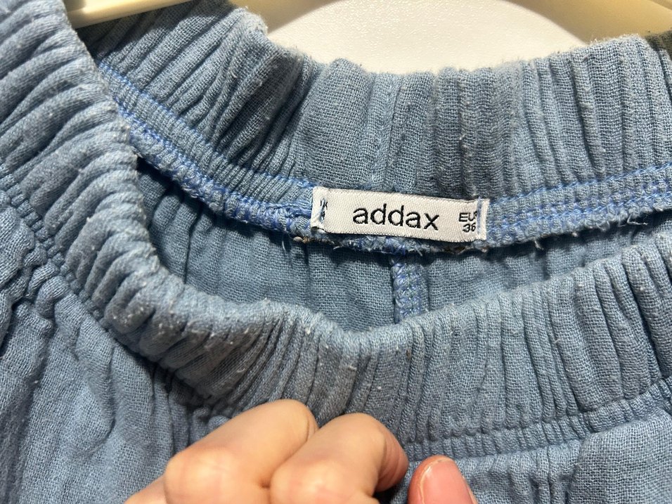 Kadın Mavi Keten Mini Şort - Görsel 3