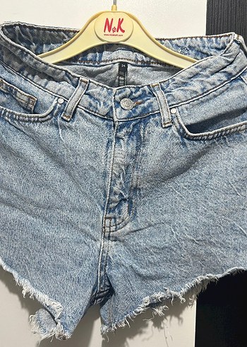 Mavi Kadın Mini Denim Şort Rahat Kesim - Görsel 4