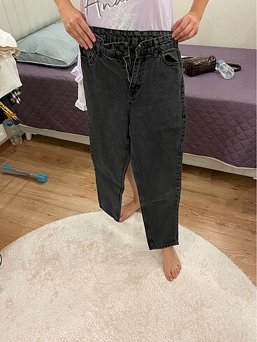 38 Beden siyah Renk Mom jean