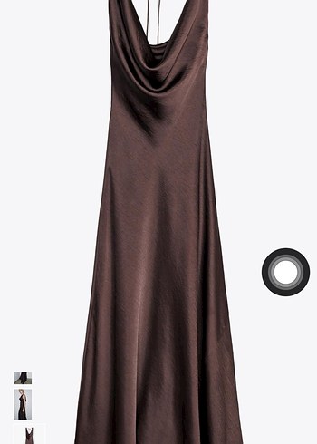 Zara saten midi elbise