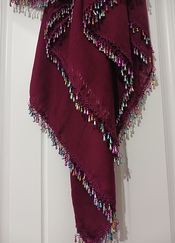  Beden bordo Renk Oyalı yazma