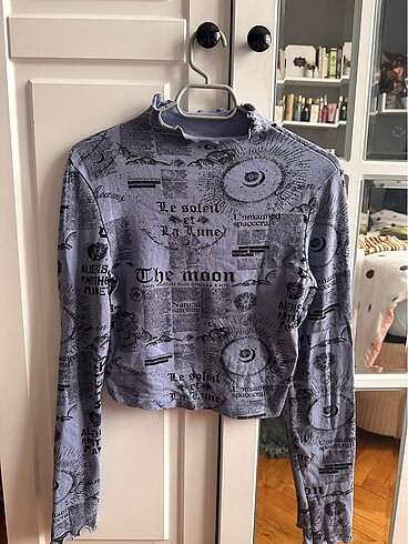 Bershka mavi uzun kol tshirt