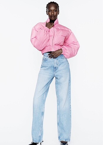 Zara pembe şişme mont