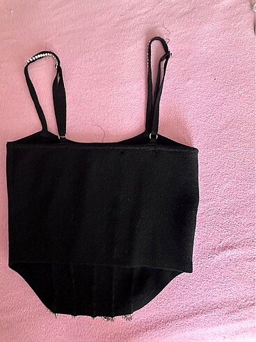 xs Beden Bershka tasli askili crop