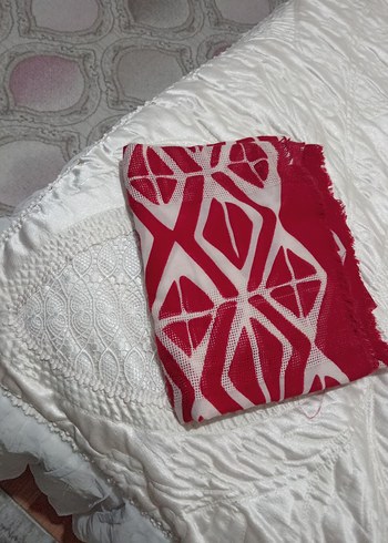 Parlak Kırmızı Bohem Kadın Şal - Görsel 2