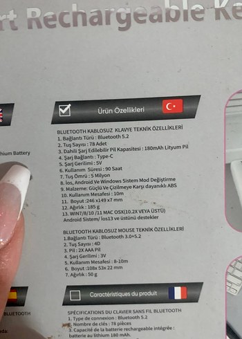İnca Bluetooth Pembe Klavye Mouse Seti - Görsel 3