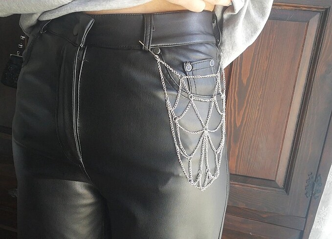 Tasarımcı örümcek ağı pantolon zinciri