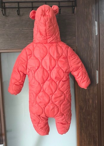 Kapüşonlu Fermuarlı Pembe Bebek Tulumu - Görsel 2