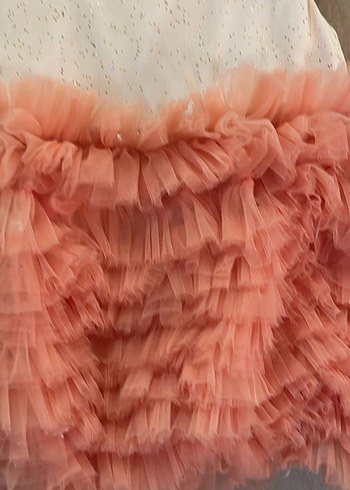 Civil Pembe Kısa Kollu Fırfırlı Kız Elbisesi